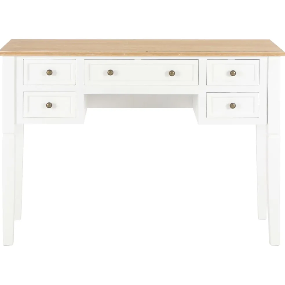 vidaXL Schrijftafel 109,5x45x77,5 cm hout wit