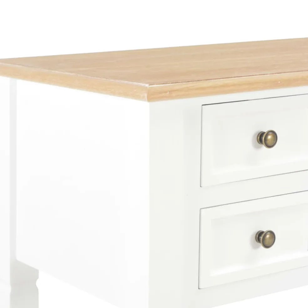 vidaXL Schrijftafel 109,5x45x77,5 cm hout wit