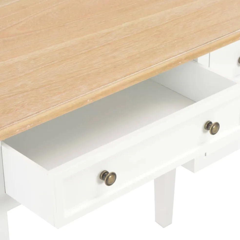 vidaXL Schrijftafel 109,5x45x77,5 cm hout wit