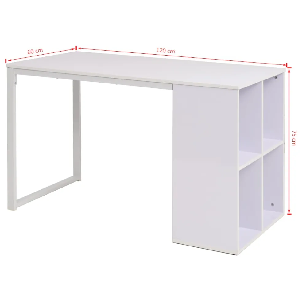vidaXL Schrijftafel 120x60x75 cm wit
