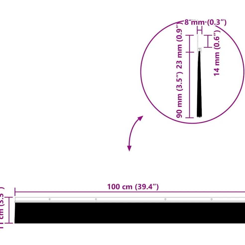 vidaXL Schroefbare Deurborstelafsluitingen 6 st zilver 100 cm