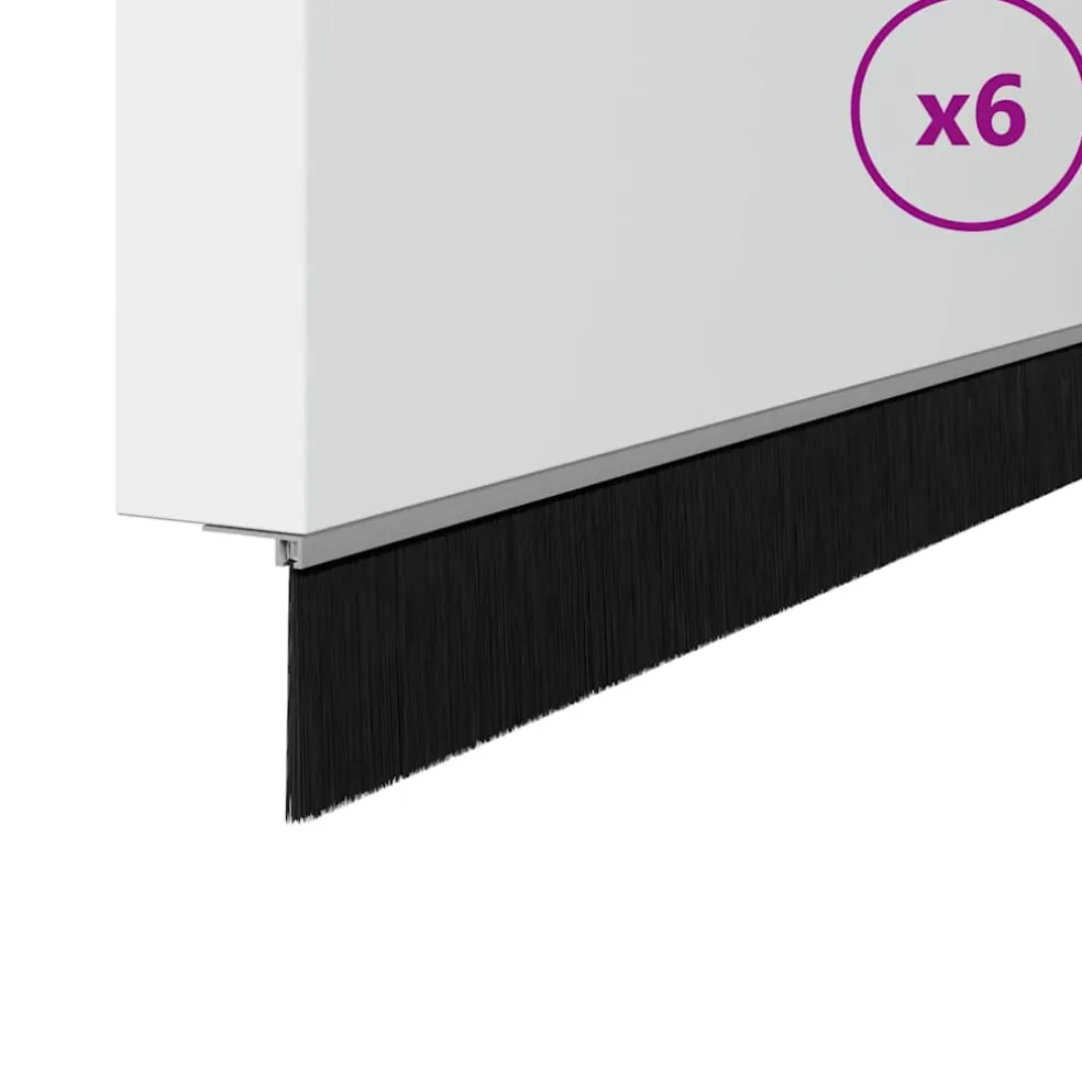 vidaXL Schroefbare Deurborstelafsluitingen 6 st Zilver 100 cm