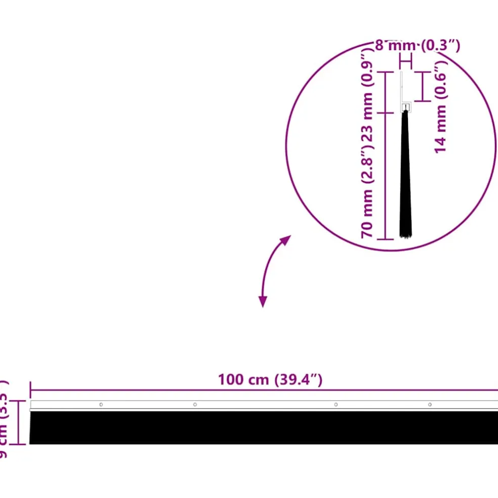 vidaXL Schroefbare Deurborstelafsluitingen 2 st Bruin 100 cm