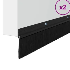 vidaXL Schroefbare Deurborstelafsluitingen 2 st Zwart 100 cm