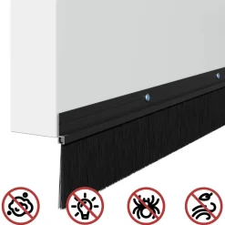 vidaXL Schroefbare Deurborstelafsluitingen 2 st Zwart 100 cm