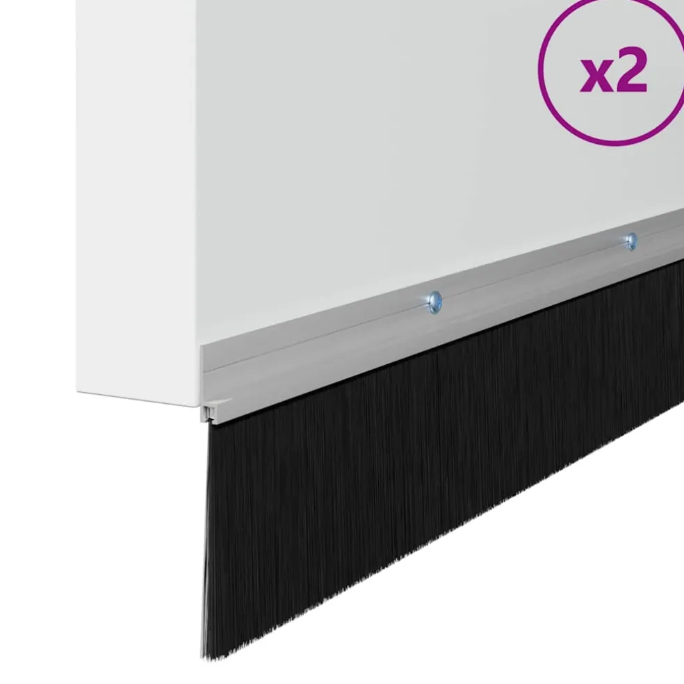 vidaXL Schroefbare Deurborstelafsluitingen 2 st zilver 100 cm