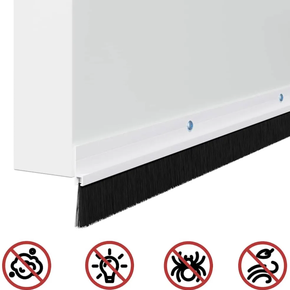 vidaXL Schroefbare Deurborstelafsluitingen 2 st Wit 100 cm