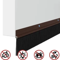 vidaXL Schroefbare Deurborstelafsluitingen 2 st Bruin 100 cm