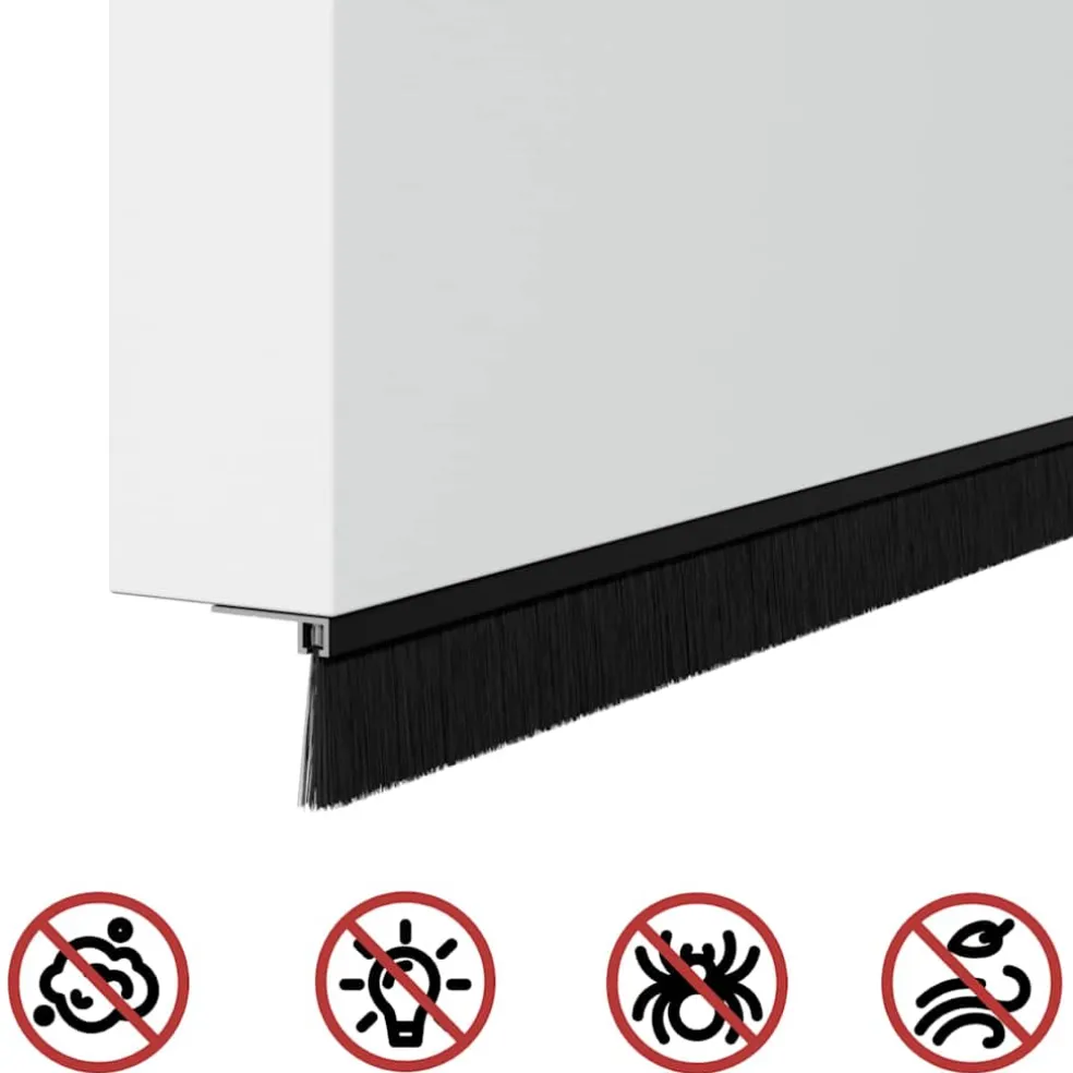 vidaXL Schroefbare Deurborstelafsluitingen 6 st Zwart 100 cm