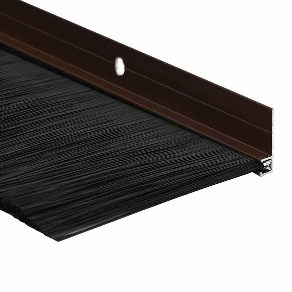 vidaXL Schroefbare Deurborstelafsluitingen 2 st Bruin 100 cm