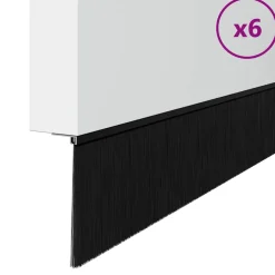 vidaXL Schroefbare Deurborstelafsluitingen 6 st Zwart 100 cm