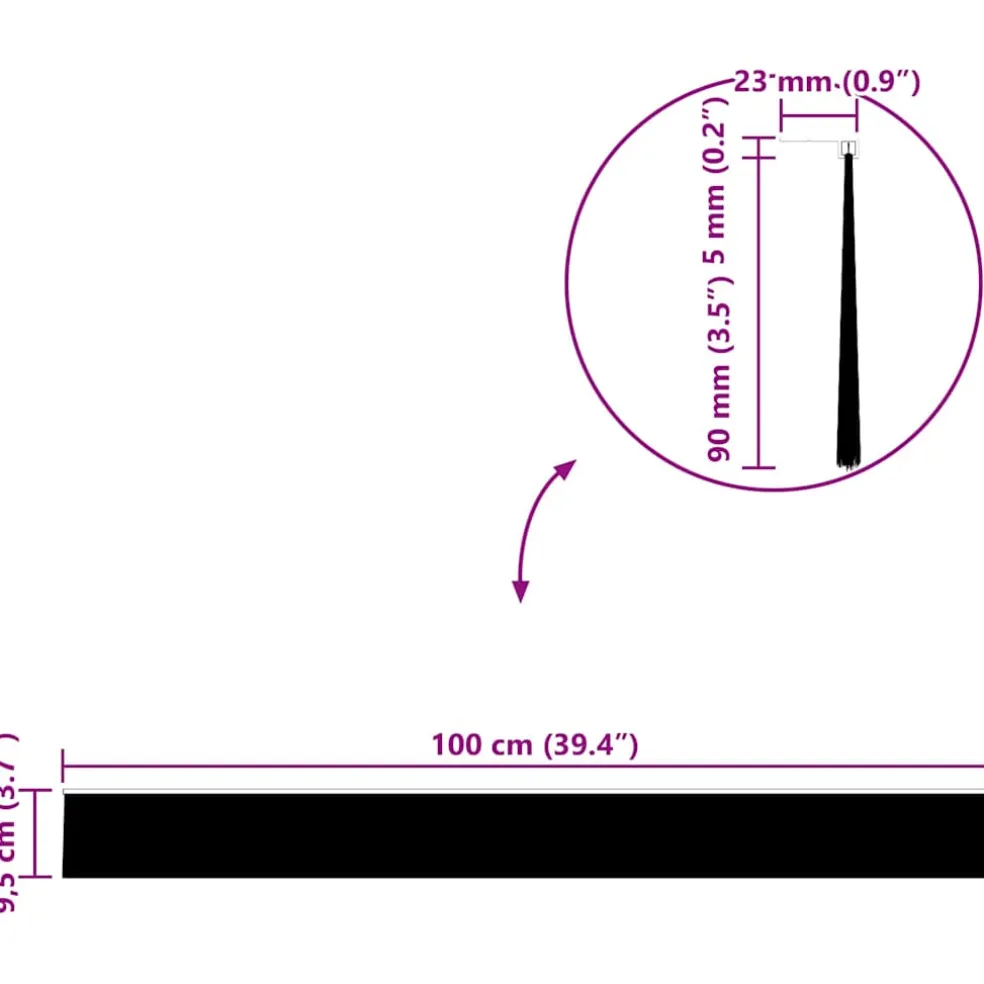 vidaXL Schroefbare Deurborstelafsluitingen 6 st Zwart 100 cm