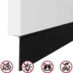 vidaXL Schroefbare Deurborstelafsluitingen 6 st Zwart 100 cm