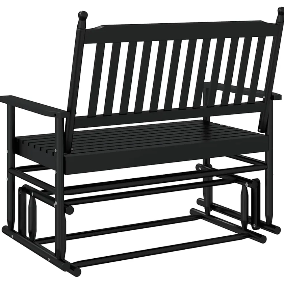 vidaXL Schuifbankje 118x70x104,5 cm massief populierenhout zwart