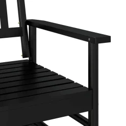 vidaXL Schuifbankje 118x70x104,5 cm massief populierenhout zwart