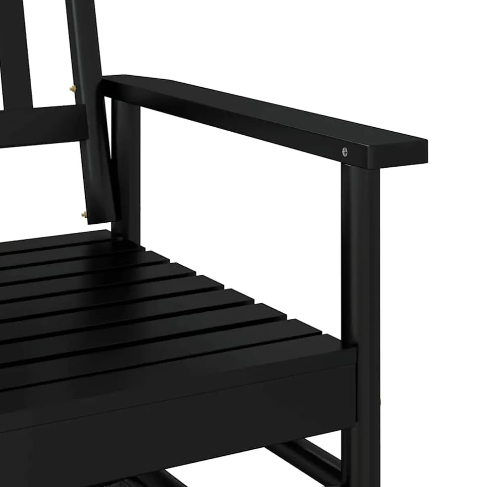 vidaXL Schuifbankje 118x70x104,5 cm massief populierenhout zwart