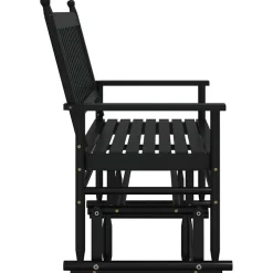 vidaXL Schuifbankje 118x70x104,5 cm massief populierenhout zwart