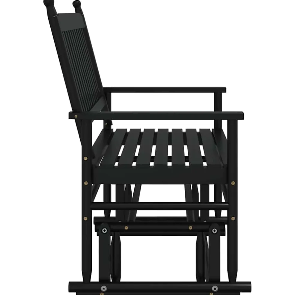 vidaXL Schuifbankje 118x70x104,5 cm massief populierenhout zwart