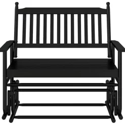 vidaXL Schuifbankje 118x70x104,5 cm massief populierenhout zwart