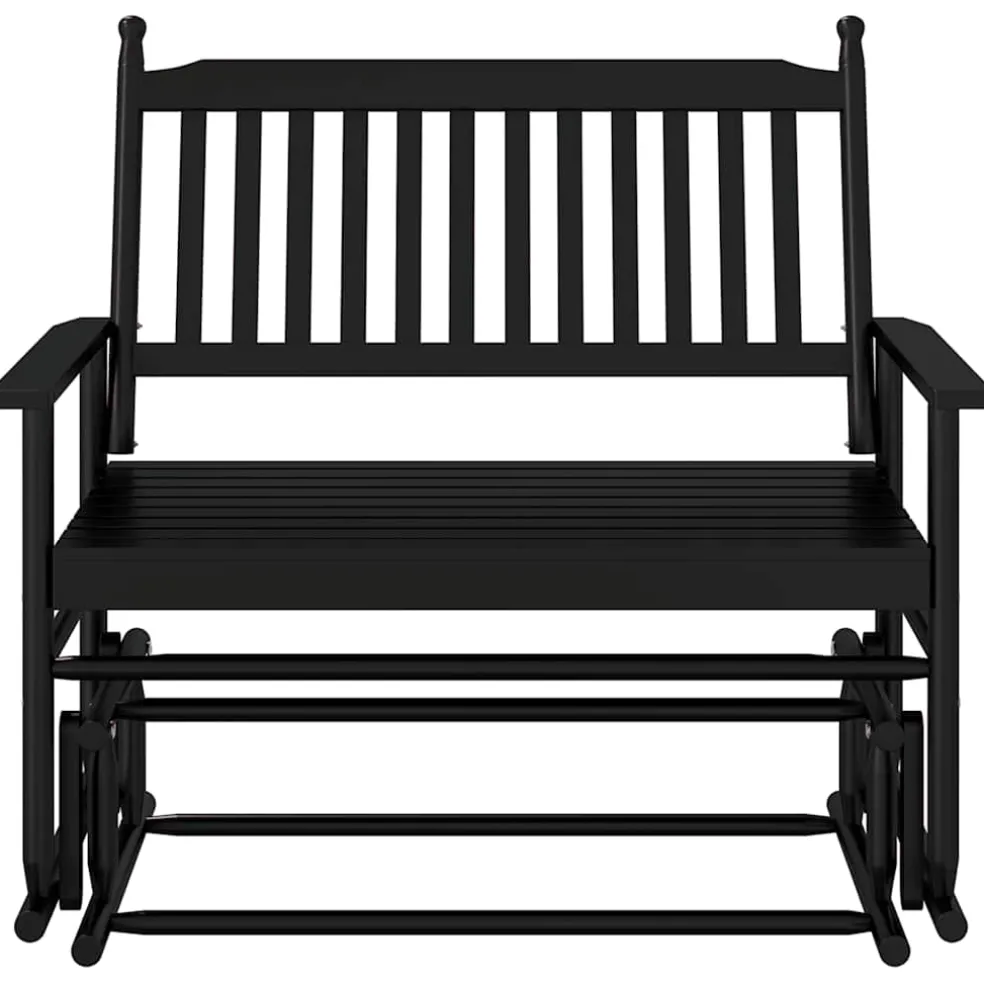 vidaXL Schuifbankje 118x70x104,5 cm massief populierenhout zwart