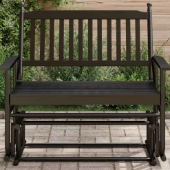 vidaXL Schuifbankje 118x70x104,5 cm massief populierenhout zwart