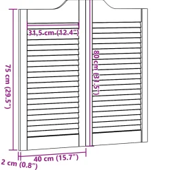 vidaXL Schuifdeuren 80 x 40 cm Massief grenenhout Naturel