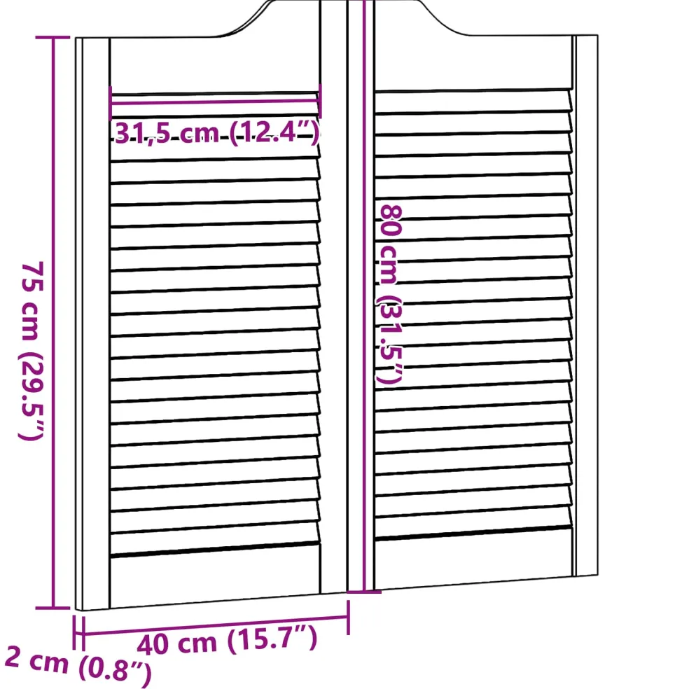 vidaXL Schuifdeuren 80 x 40 cm Massief grenenhout Naturel