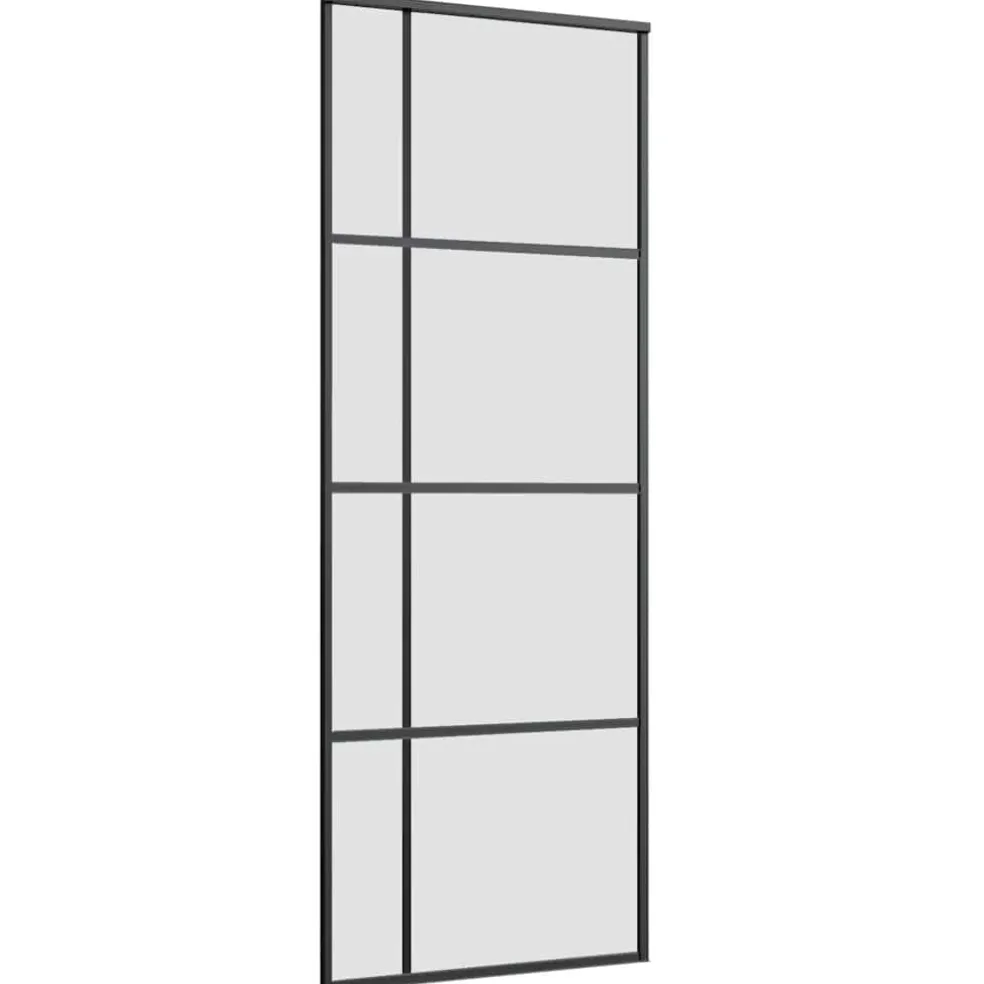 vidaXL Schuifdeur met beslag 76x205 cm ESG-glas en aluminium