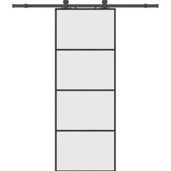 vidaXL Schuifdeur met beslagset 76x205 cm ESG glas zwart