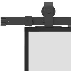 vidaXL Schuifdeur met beslagset 76x205 cm ESG glas zwart