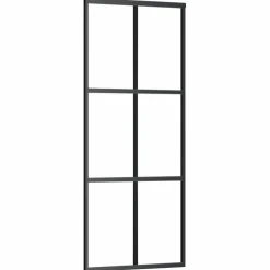 vidaXL Schuifdeur met beslag 76x205 cm ESG-glas en aluminium