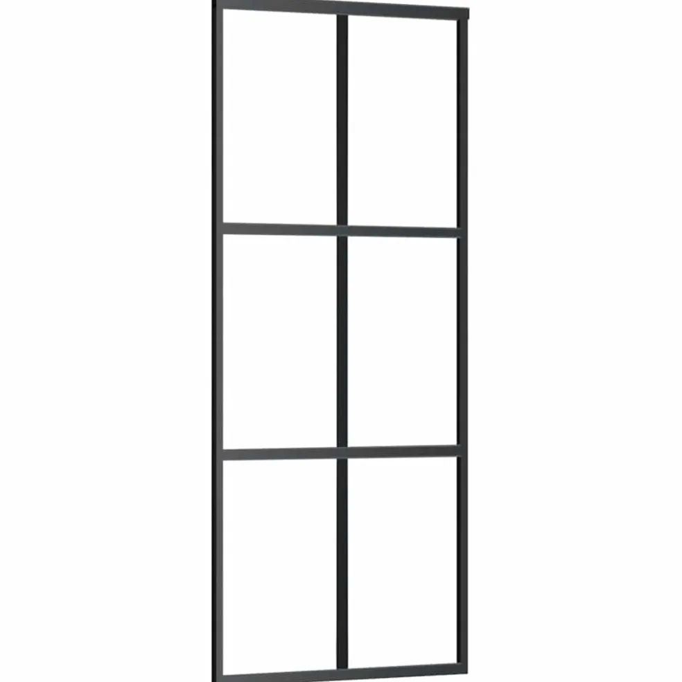 vidaXL Schuifdeur met beslag 76x205 cm ESG-glas en aluminium