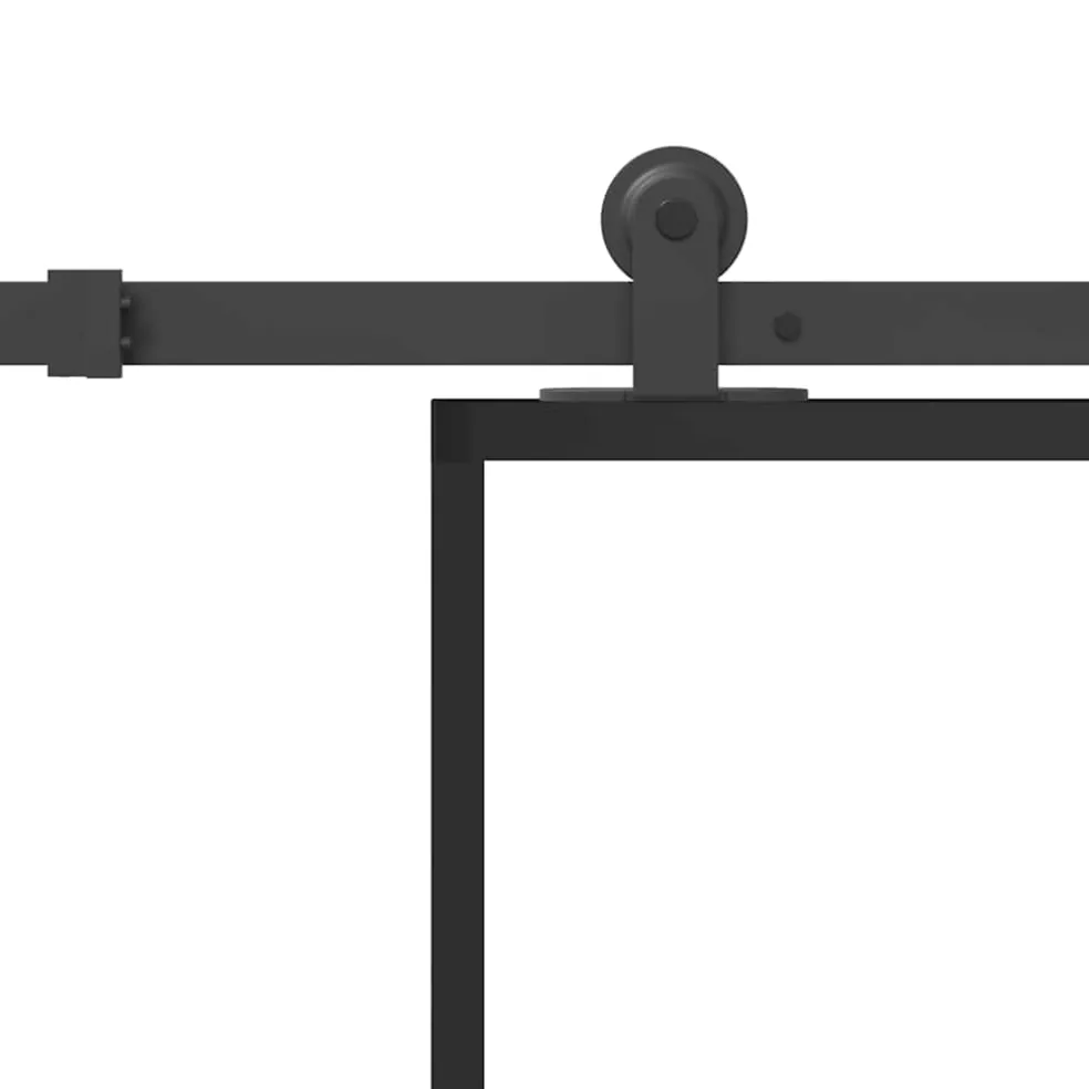 vidaXL Schuifdeur met beslag 76x205 cm ESG-glas en aluminium