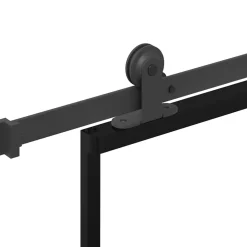 vidaXL Schuifdeur met beslag 76x205 cm ESG-glas en aluminium