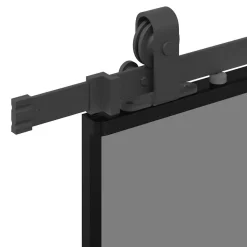 vidaXL Schuifdeur met beslagset 76x205 cm gehard glas zwart