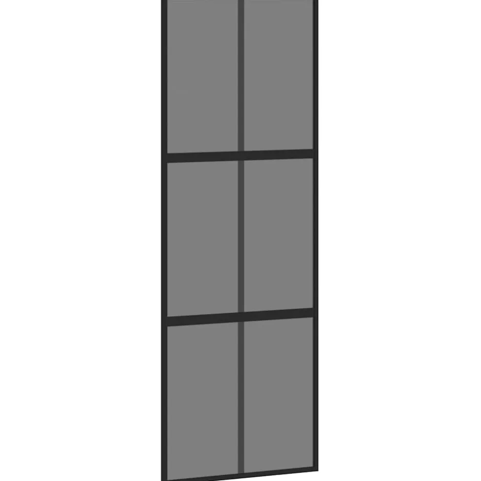 vidaXL Schuifdeur met beslag 76x205 cm gehard glas en aluminium