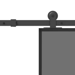vidaXL Schuifdeur met beslag 76x205 cm gehard glas en aluminium