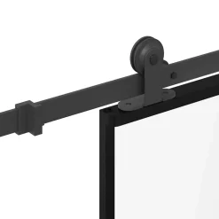 vidaXL Schuifdeur met beslag 76x205 cm ESG-glas en aluminium