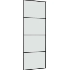 vidaXL Schuifdeur met beslag 76x205 cm ESG-glas en aluminium