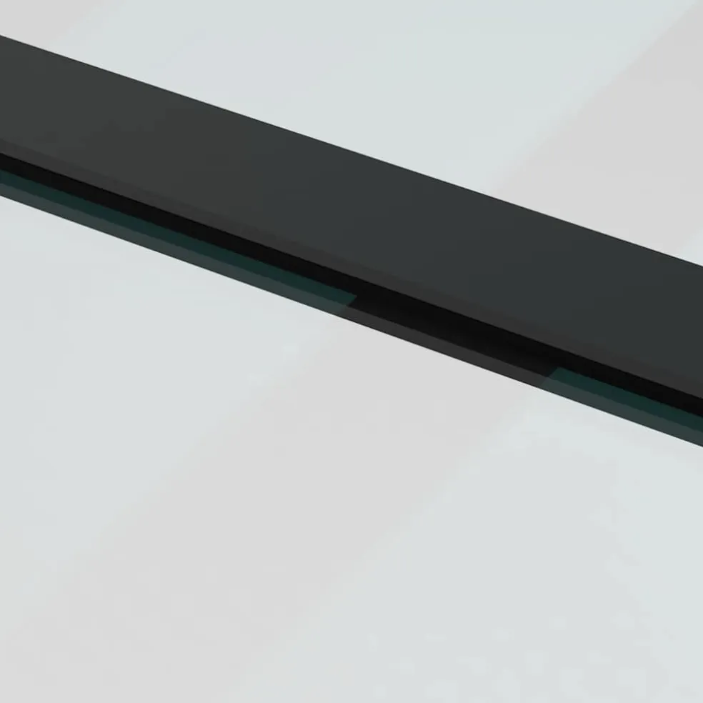 vidaXL Schuifdeur met beslagset 76x205 cm ESG glas zwart