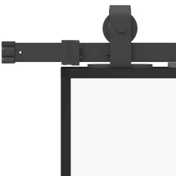 vidaXL Schuifdeur met beslagset 76x205 cm ESG glas zwart