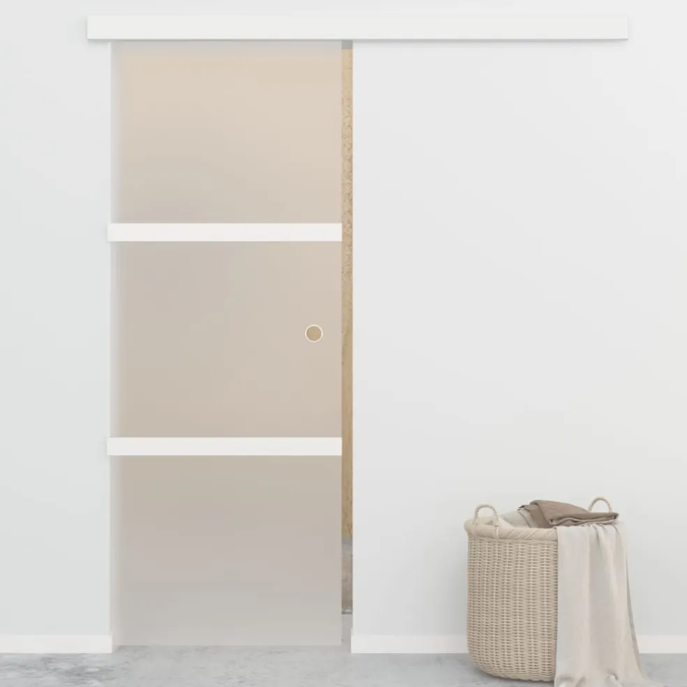 vidaXL Schuifdeur met zachte stops 76x205 cm ESG-glas en aluminium
