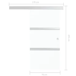 vidaXL Schuifdeur met zachte stops 76x205 cm ESG-glas en aluminium