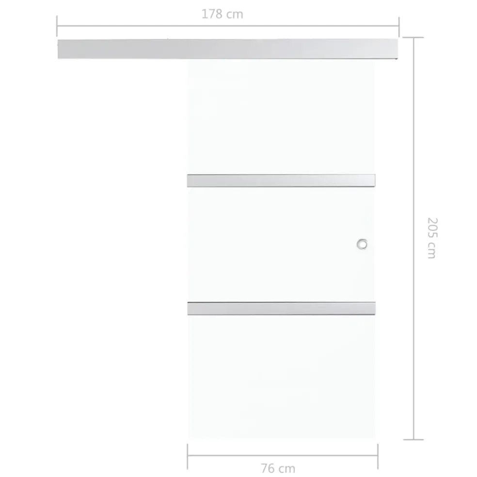 vidaXL Schuifdeur met zachte stops 76x205 cm ESG-glas en aluminium