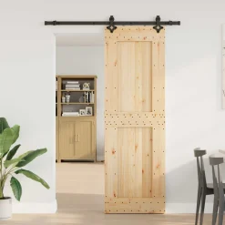 vidaXL Schuifdeur NARVIK Naturel en Zwart 70 x 210 cm (152,5 cm)