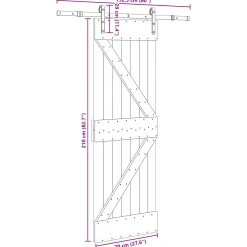 vidaXL Schuifdeur NARVIK 70 x 210 cm (152,5 cm) Naturel en Zwart