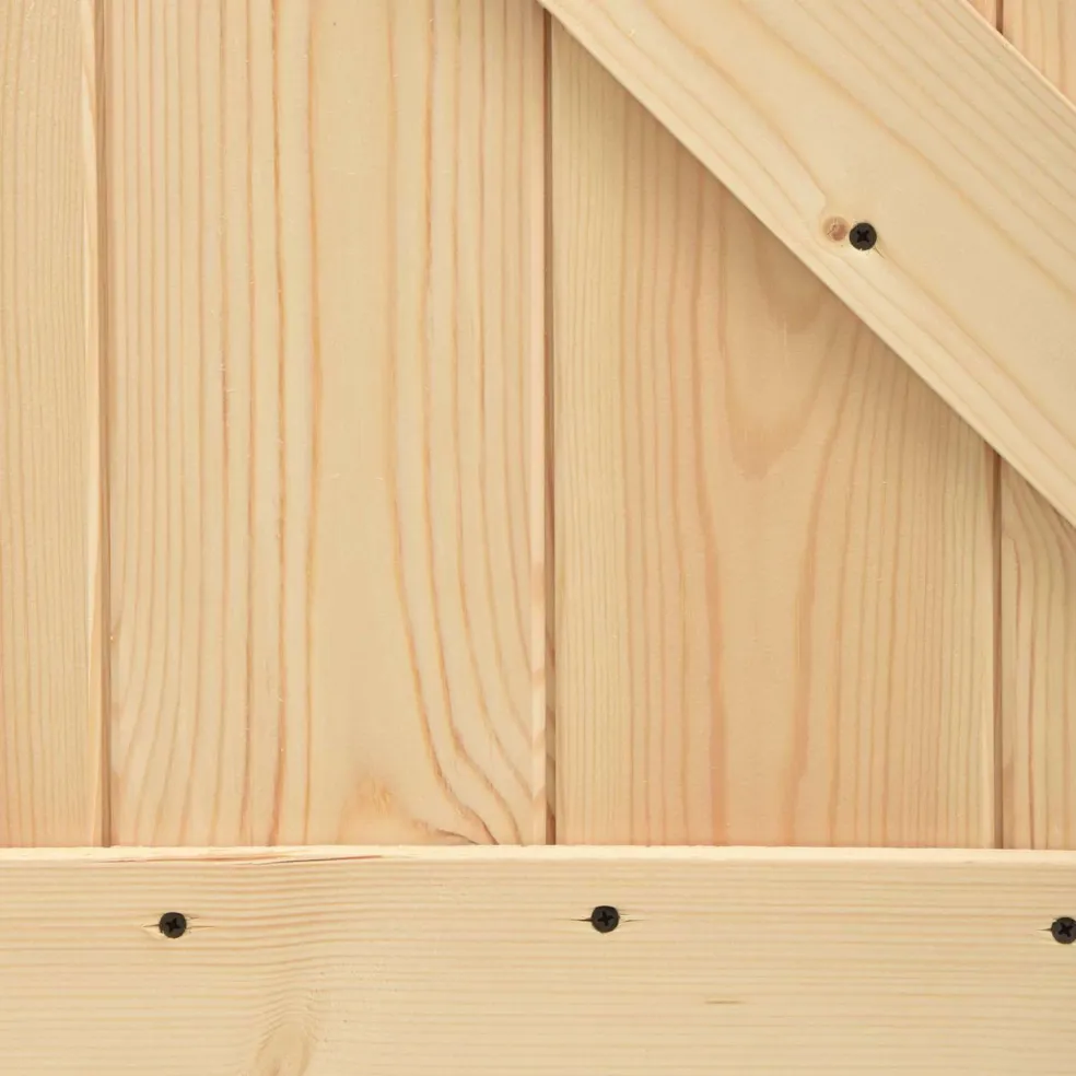 vidaXL Schuifdeur Naturel en Zwart 85 x 210 cm Massief Grenenhout