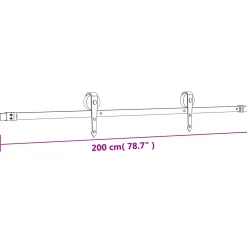 vidaXL Schuifdeur Naturel en Zwart 70 x 210 cm Massief Grenenhout