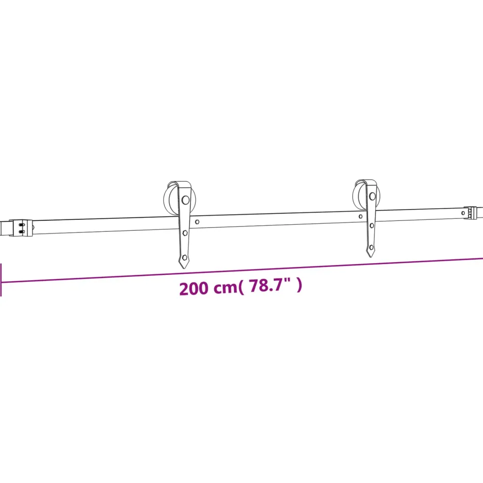 vidaXL Schuifdeur Naturel en Zwart 70 x 210 cm Massief Grenenhout
