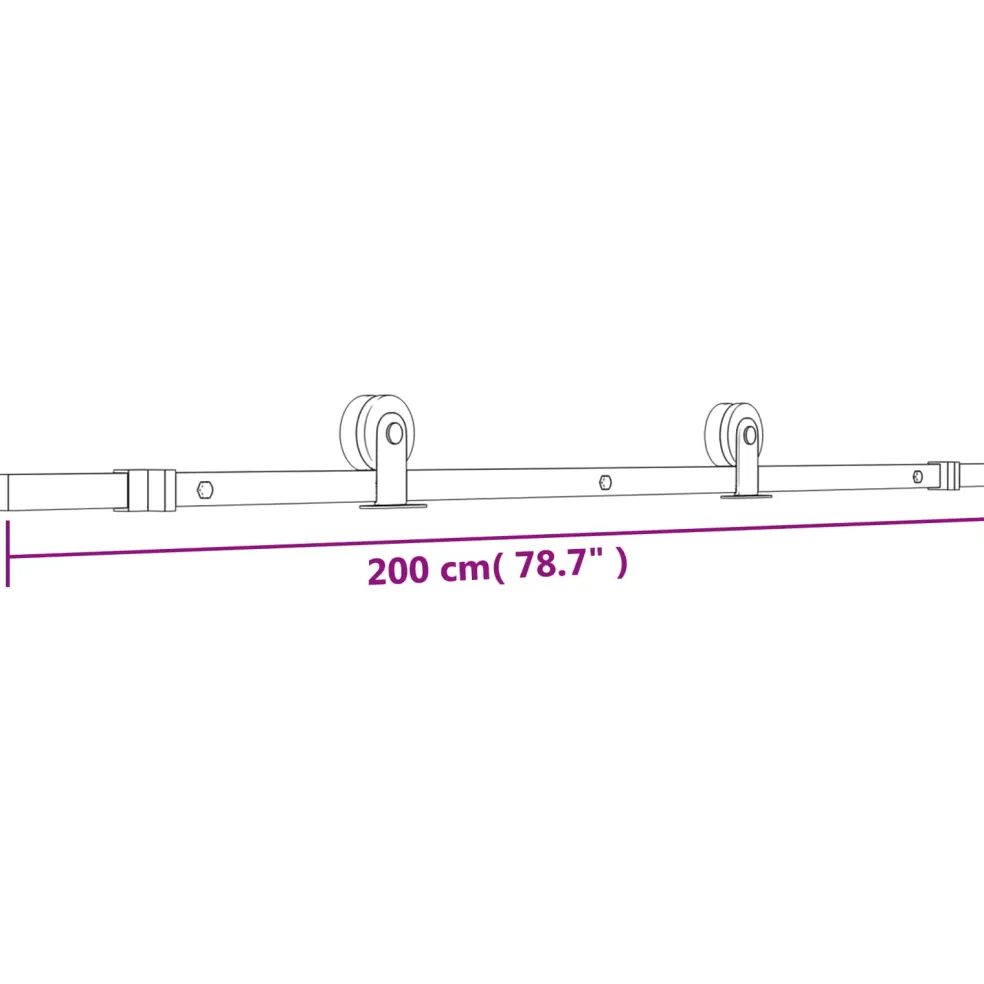 vidaXL Schuifdeur Naturel en Zwart 80 x 210 cm Massief Grenenhout
